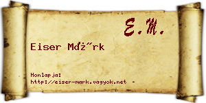 Eiser Márk névjegykártya